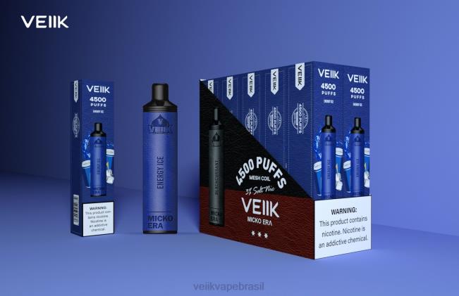 VEIIK Micko Era 4500 baforadas descartáveis ​​30 mg gelo energético 42XH47 | VEIIK Micko Lux Brasil