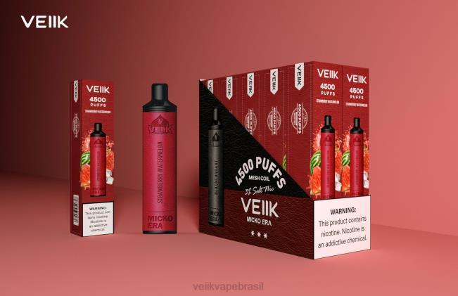 VEIIK Micko Era 4500 baforadas descartáveis ​​30 mg melancia morango 42XH41 | VEIIK Vape Brasil