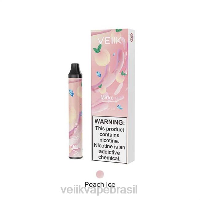 VEIIK Micko Pie vape descartável 600 baforadas gelo de pêssego 42XH420 | VEIIK Vape 7001 Brasil