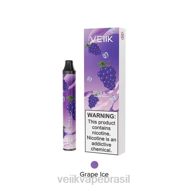 VEIIK Micko Pie vape descartável 600 baforadas gelo de uva 42XH418 | VEIIK Micko X