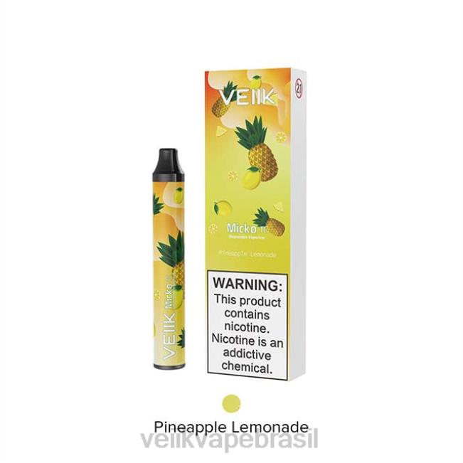 VEIIK Micko Pie vape descartável 600 baforadas limonada de abacaxi 42XH427 | VEIIK Micko Lux Brasil