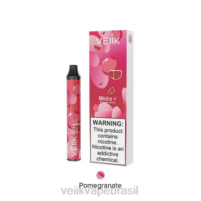 VEIIK Micko Pie vape descartável 600 baforadas romã 42XH423 | VEIIK Brasil