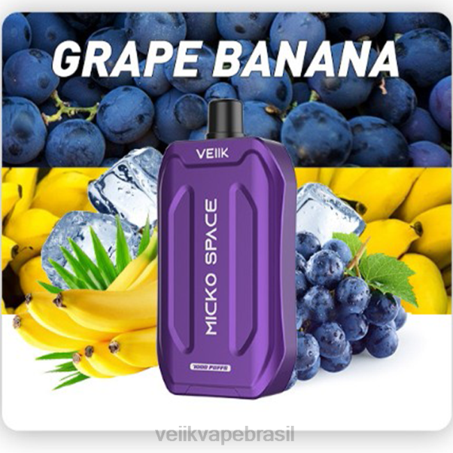 VEIIK Micko Space vape descartável 7000 baforadas banana uva 42XH435 | VEIIK Vape Review