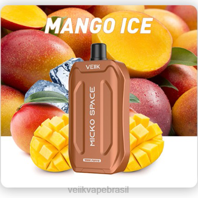 VEIIK Micko Space vape descartável 7000 baforadas gelo de manga 42XH440 | VEIIK Vape 7003 Brasil