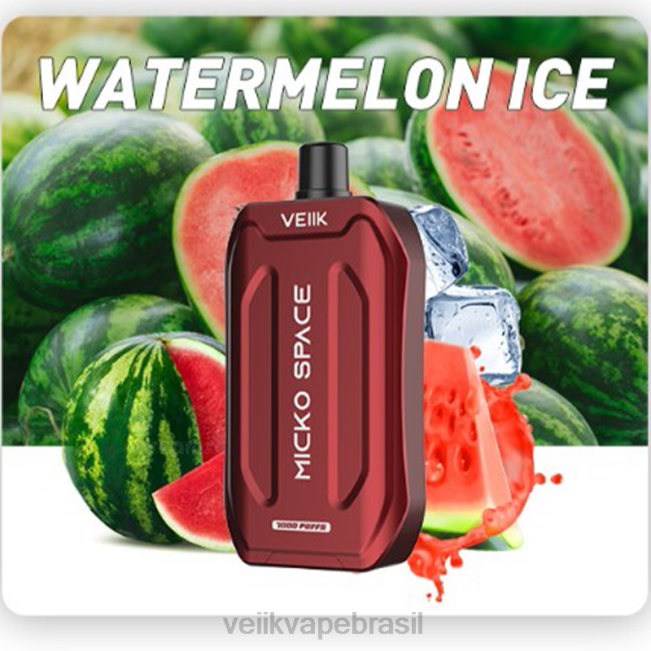 VEIIK Micko Space vape descartável 7000 baforadas gelo de melancia 42XH439 | VEIIK Pod Brasil