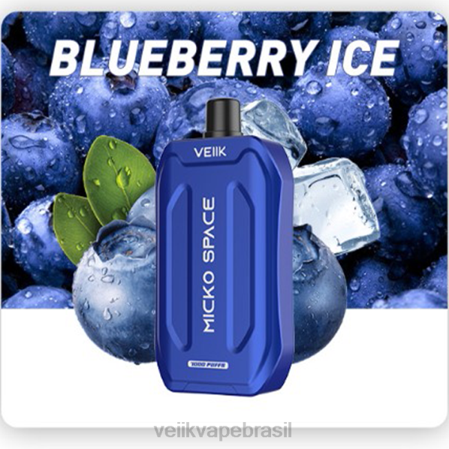 VEIIK Micko Space vape descartável 7000 baforadas gelo de mirtilo 42XH438 | VEIIK Micko X