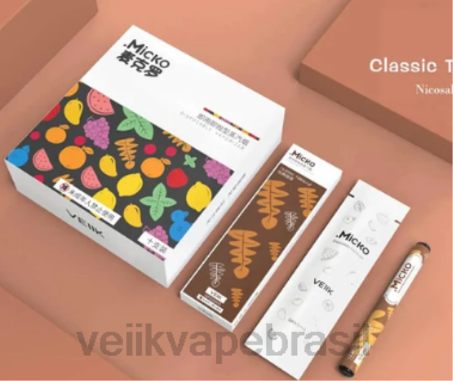 VEIIK Micko vape descartável 400 baforadas 310mah 10pcs vários sabores 42XH456 | VEIIK Vape Micko Q Brasil