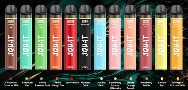 VEIIK Squat Mesh Caneta vape descartável de 1800 baforadas 10pcs vários sabores 42XH454 | VEIIK Vape Price