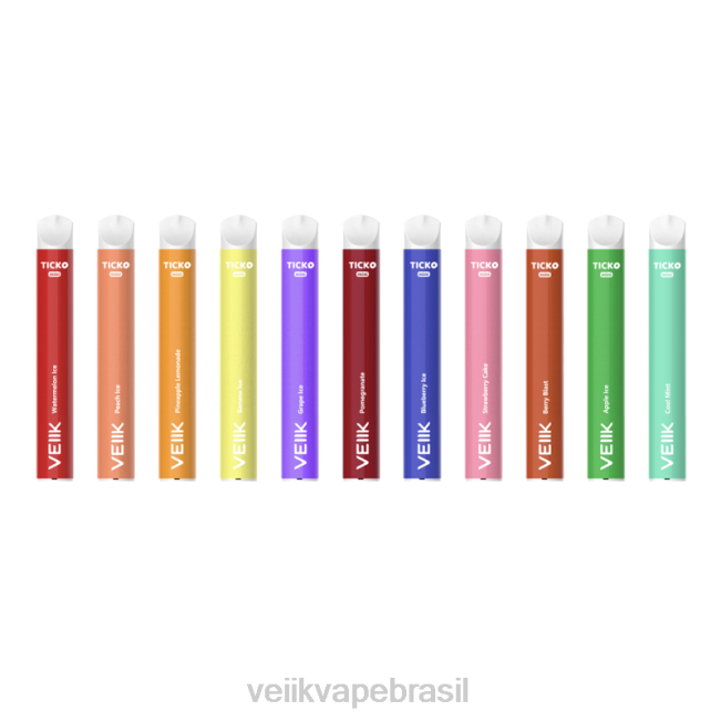 VEIIK Ticko vape descartável 800 baforadas vários sabores 42XH430 | VEIIK Vape 7002 Brasil